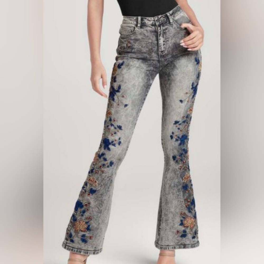 NWT Venus Floral Embroidered Jeans and NWOT Floral Embroidered Jeans